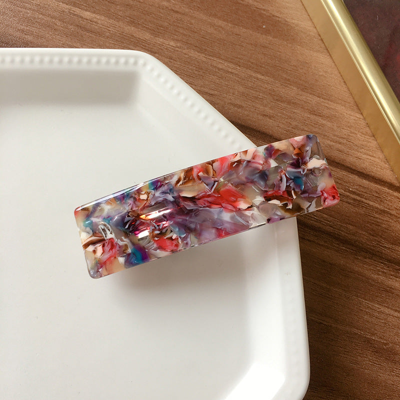 Acetate Simple Graceful Hair Accessories Horizontal Clip Rectangular All-match Spring Clip For Women