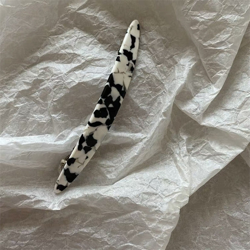 Chaifu Studio F63 INS Cold Wind Retro Temperament Cow Color Black And White Acetate Hairpin Clip